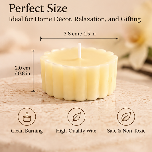 KAELIROAY® Vanilla Scented Flower Tealight Candle Set — Sweet Fragrance, Elegant Floral Design