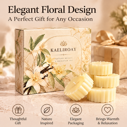 KAELIROAY® Vanilla Scented Flower Tealight Candle Set — Sweet Fragrance, Elegant Floral Design